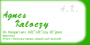 agnes kaloczy business card